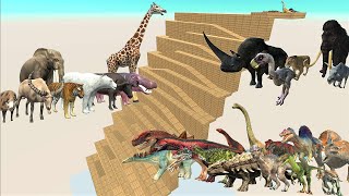 ARBS Speed Race. Zigzag mountain running down course! | Animal Revolt Battle Simulator screenshot 2