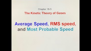1183 Average Speed; RMS Speed, and Most Probable Speed