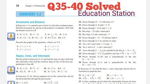 Thomas Calculus| Exercise 1.2| Q35-40. Complete lecture in Hindi by Education Station.