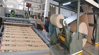 So Cool! Interesting Huge Production Line to Make Corrugated Carton Boxes with Paper Roll
