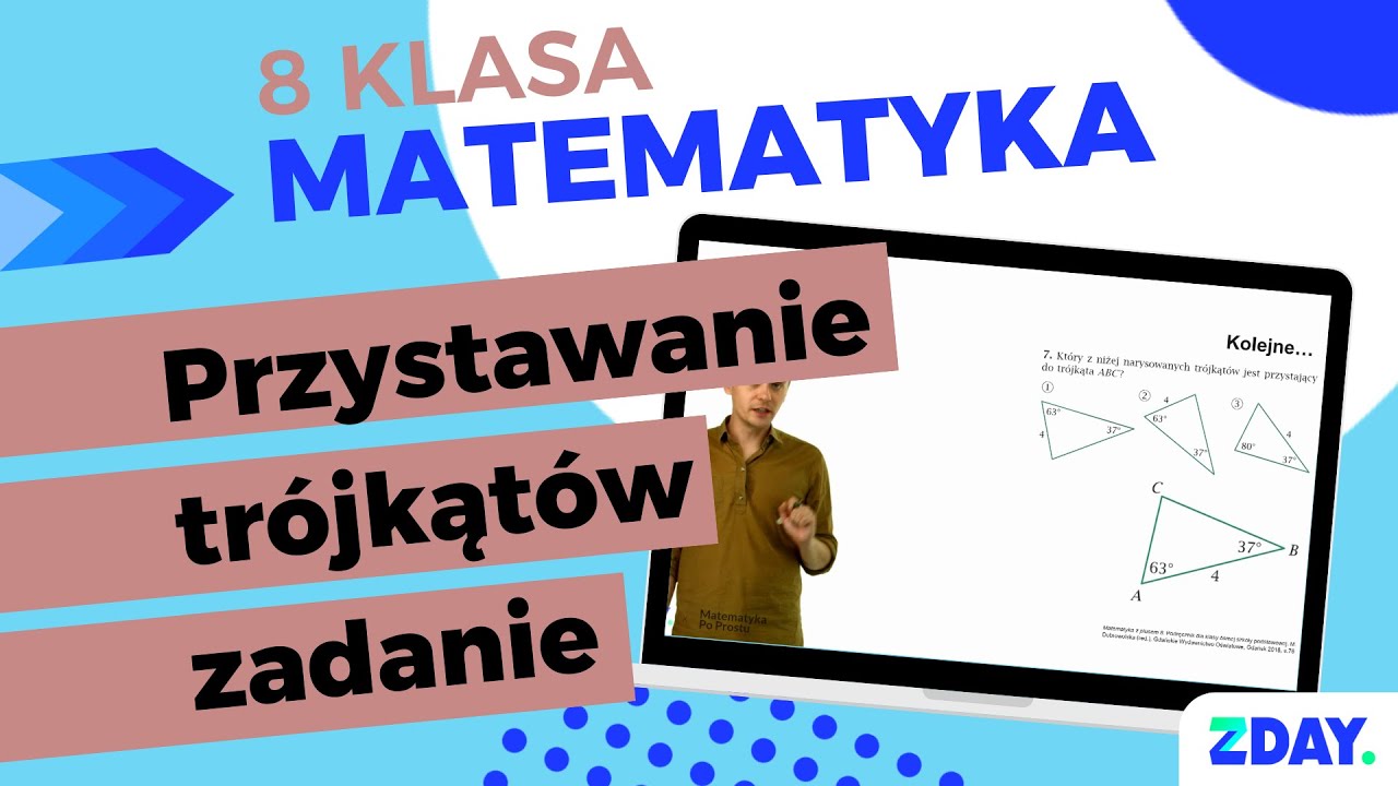 Przystawanie trójkątów - zadanie | Matematyka 8 klasa - YouTube