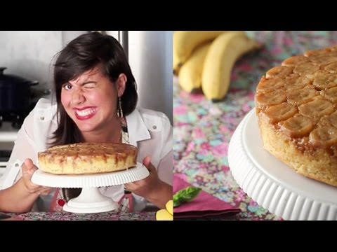 Vídeo: Torta De Caramelo De Banana De Cabeça Para Baixo