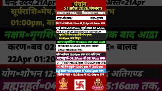 21 अप्रैल 2026 का पंचांग#panchang,
