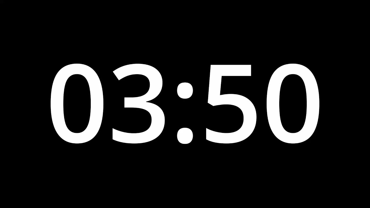 3 MINUTE 50 SECOND TIMER - No Sound - Full HD 1080p - COUNTDOWN - 230 SECOND