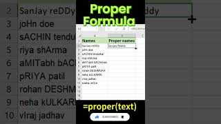 Excel PROPER Formula Trick 🔥 Fix Names in 1 Click #exceltips #learnexcel #exceltricks #excel #tricks