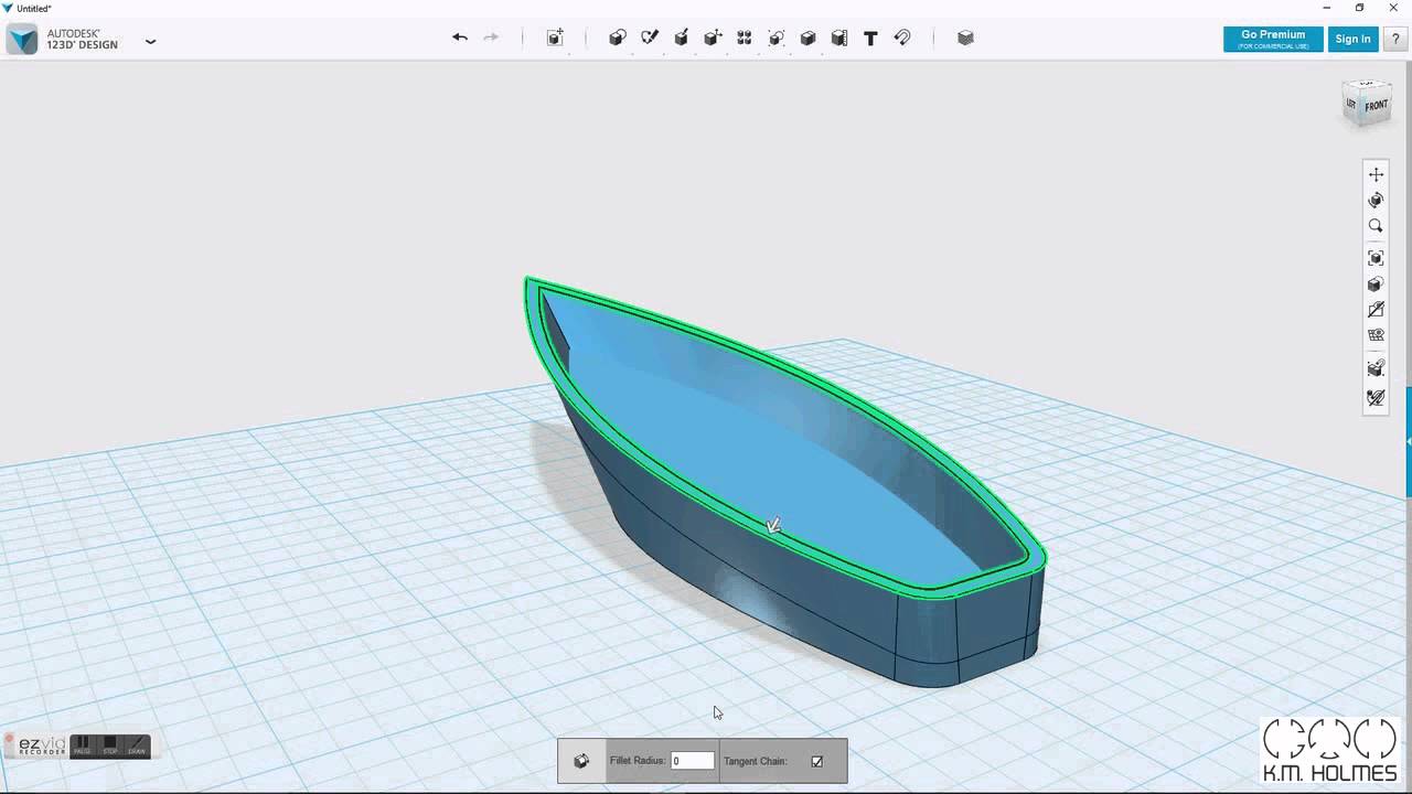 A quick guide to building a boat in 123D Design - YouTube
