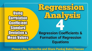 Class 4 | Regression Analysis | using Standard deviation & correlation I Pankaj Batra Classes