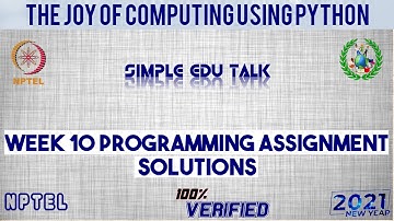 NPTEL The Joy Of Computing Using Python week10 all 3 programming assignment answer with link of code