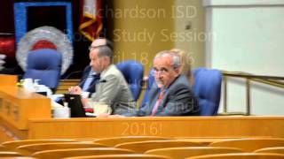 Richardson ISD Board Study Session April 18, 2016 Audio Vote No Bond 2016!