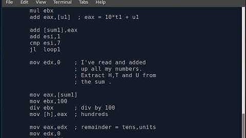 NASM Assembly Program to Add Six 2-Digit Numbers.