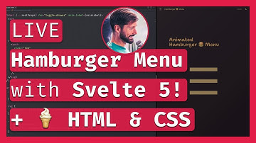 Hamburger Menu Animation with Svelte 5 🍔 BONUS: vanilla HTML & CSS! LIVE Coding & Chill 🔴