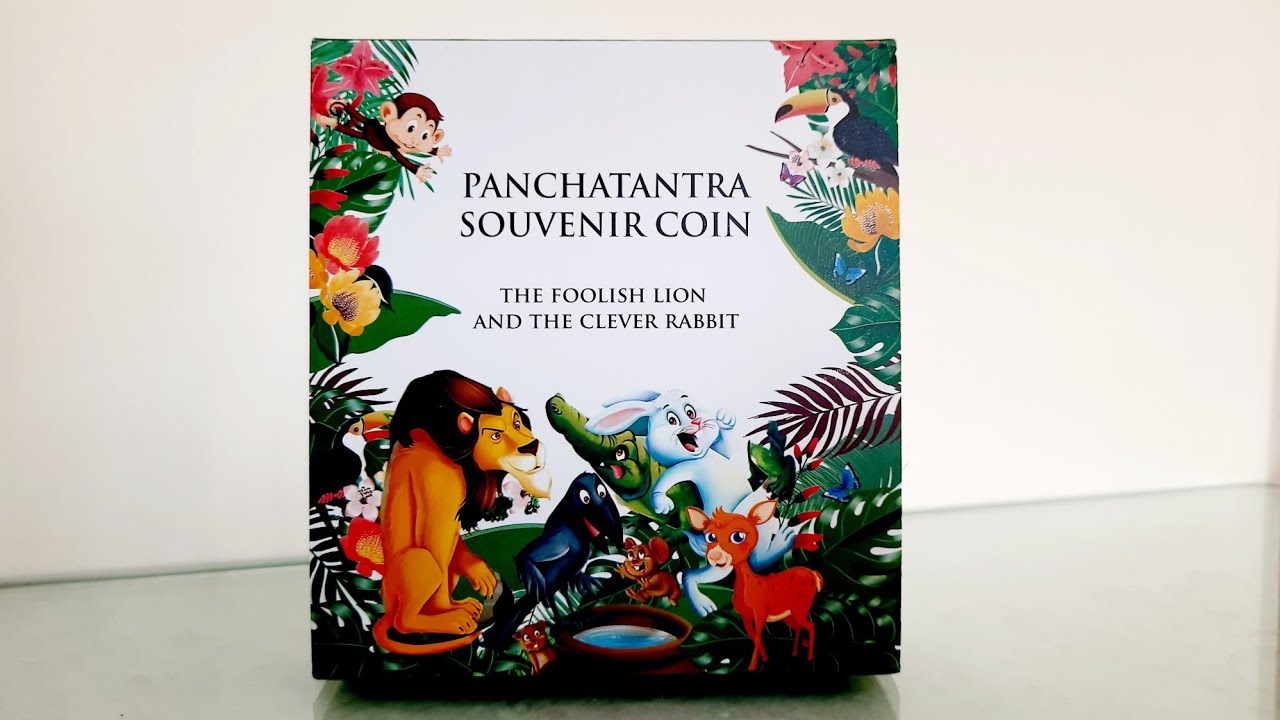 Panchatantra Coloured Souvenir Coin Proof Set: The Foolish Lion and The Clever Rabbit