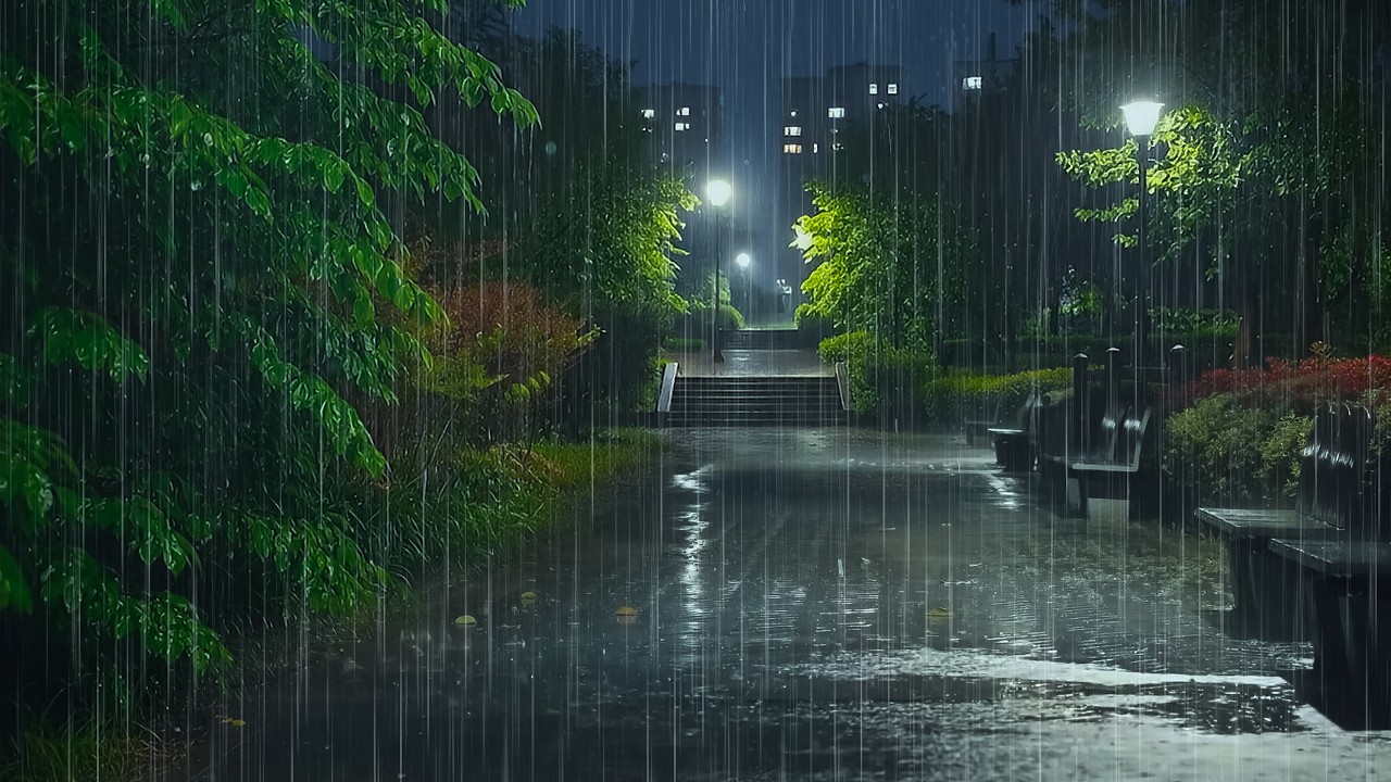 Heal Your Stress with Soft Rain at Night | Relaxing ASMR Rain, Deep Sleep Rain