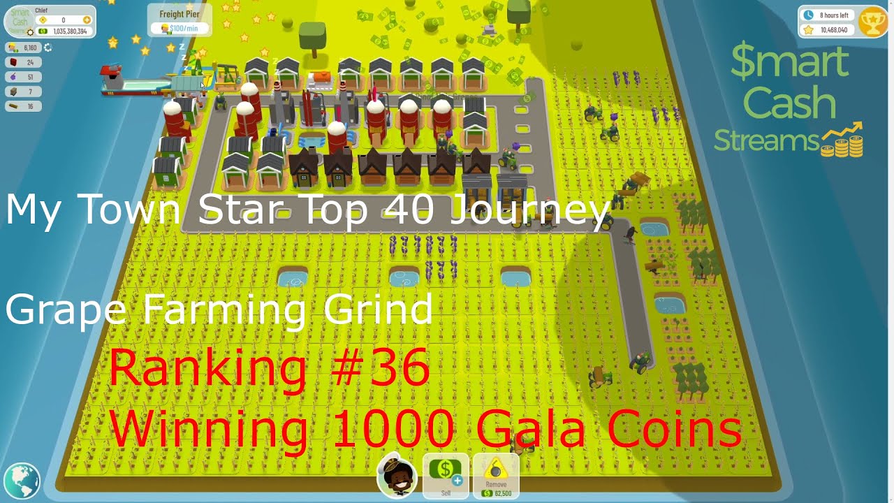 My Town Star Top 40 Journey | Grape Farm | No NFT | Solo Account 