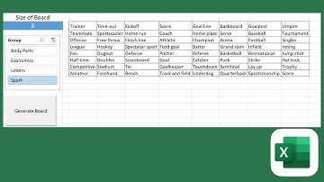 Bingo Cards creator in Excel
