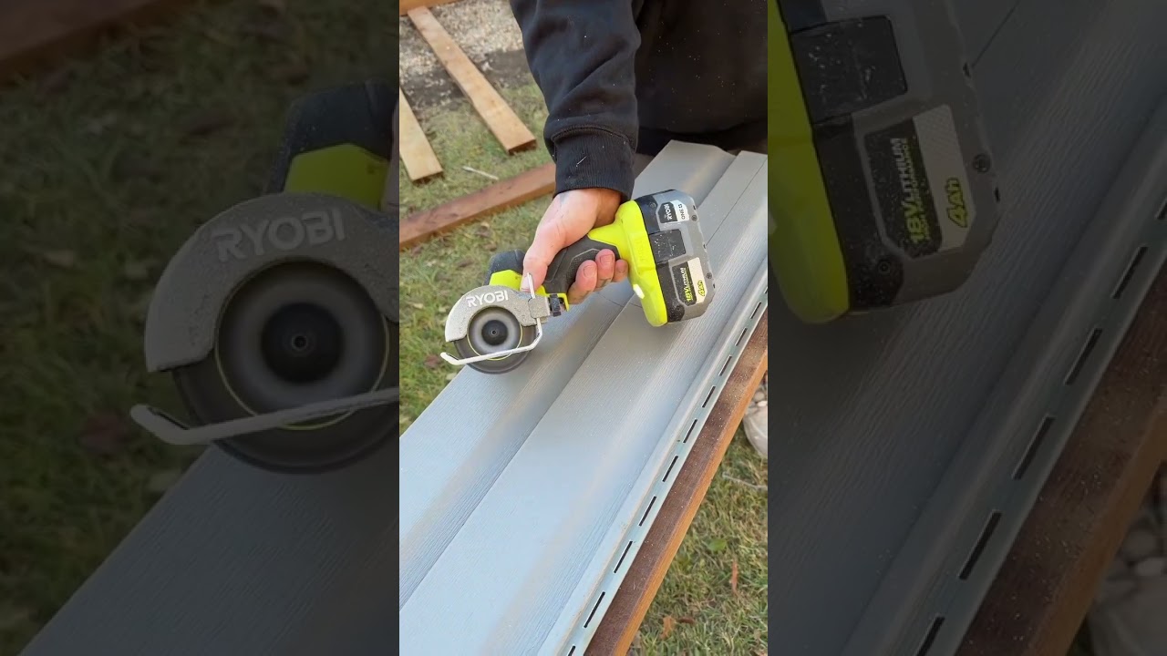 Ryobi HP Brushless 3" cutoff saw out from his van