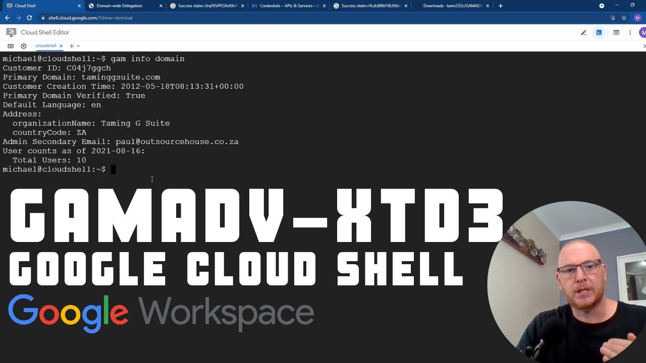 Installing GAMADV-XTD3 on Google Cloud Shell - YouTube