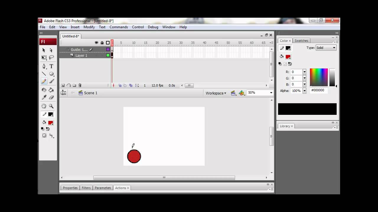  Tutorial  Adobe  flash  cs3 Animasi  Motion Guide YouTube