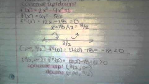 How to identify the open intervals on which f(x)=2x^3-9x^2+1 is concave up or concave down