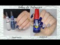 Unhas do Instagram - Azul com Francesinha e Brilho | Unhas da Marie