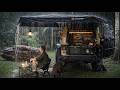 RELAXING Solo Camping In RAIN With My Dog Gloomy Weather Cozy Shelter ASMR 