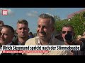 Wahl in Sachsen-Anhalt: AfD-Spitzenkandidat Ulrich Siegmund spricht nach der Stimmabgabe