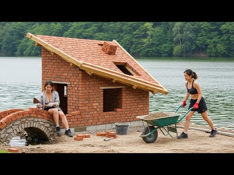 Genius Girl Transforms the Garden with Cement Tile Mold – Complete Lake House Building Story