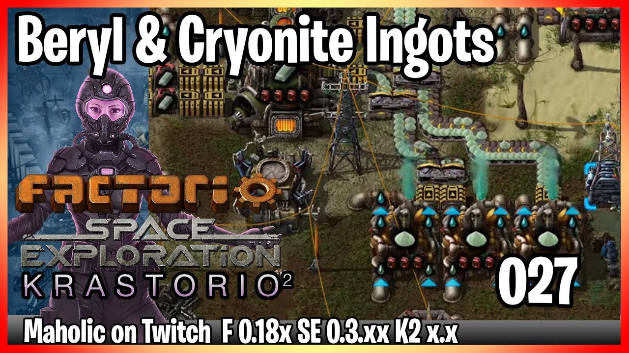 Factorio Beryl Ingot Cryonite Rods Planet 2 Space Exploration Krastorio 2 Gameplay Youtube