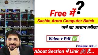 sachin arora computer free on telegram link | sachin arora computer playlist