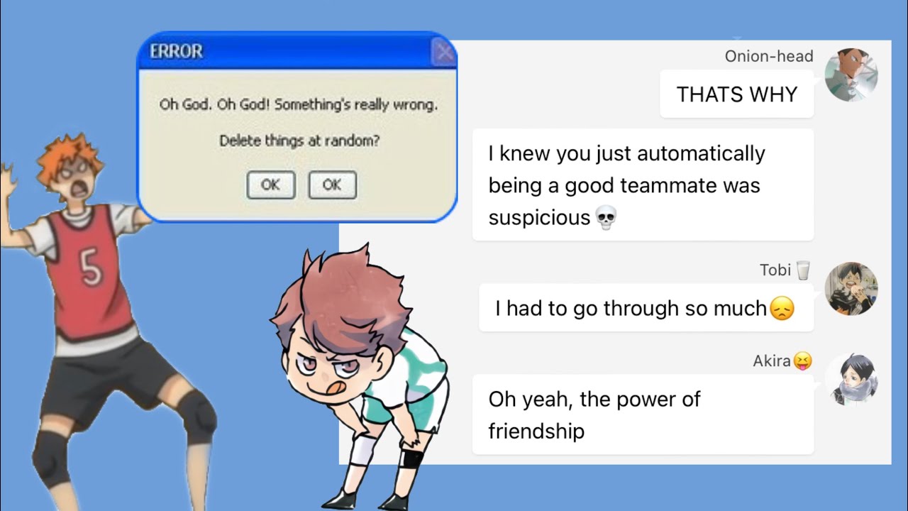 || Haikyuu first years + captains gc || WRONG GROUP CHAT CHOAS
