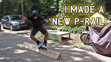 Testing out the P-Rail that I built! // Practicing grinds on my new practice rail.