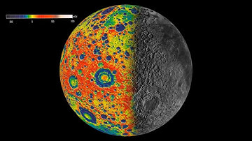 Gravity Field of the Moon overlaid with terrain map