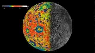 Gravity Field of the Moon overlaid with terrain map