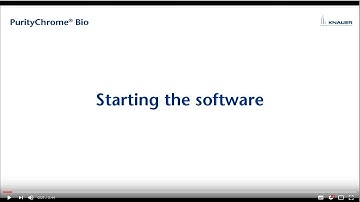 Puritychrom® Bio Software Tutorial: Starting the Software
