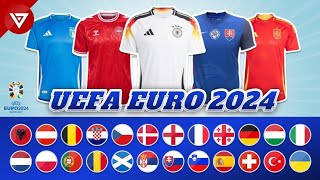 🔵 All 24 Teams Kits UEFA Euro 2024 - Home & Away Jerseys Euro 2024