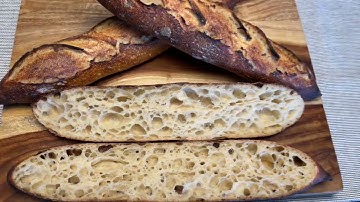 Shaping and scoring sourdough baguettes