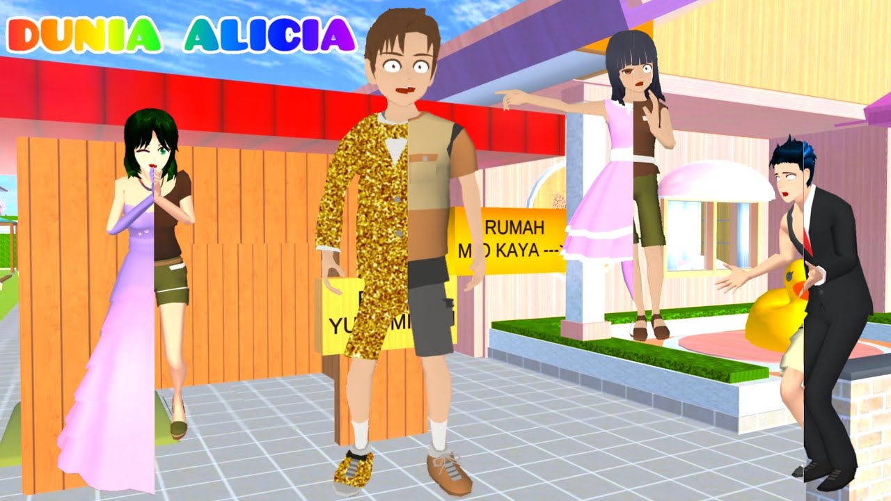 Yuta Miskin Baik VS Mio Kaya Sombong 24 Jam Rumah Emas Kardus Pakai Baju Emas🤩😱| Sakura