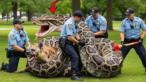Shocking Rescue Mission! Brave Rescue Heroes Save a Hyena from the Deadly Coils of a Giant Snake 