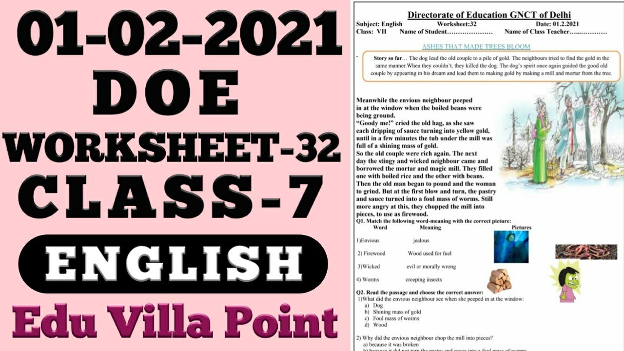 class-7-worksheet-32-english-class-7-english-worksheet-32-01-feb-2021-edu-villa-point-youtube