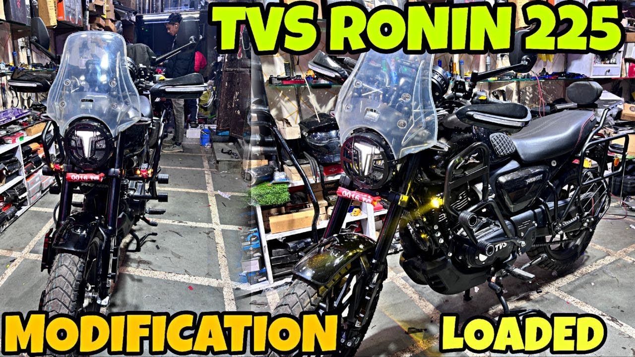 TVS RONIN 225 ki Loaded Touring Modification | Tagdi Loadings | Visor | Crash guard | Fog Light |
