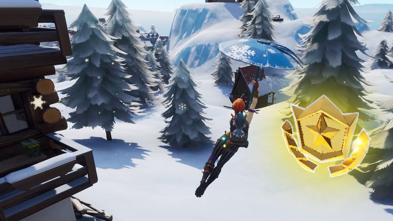 Search Between Three Ski Lodges / Suche zwischen 3 Skihütten Fortnite Challenge Week 3