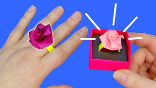 Оригами Кольцо Роза / Простая Идея Подарка Из Бумаги