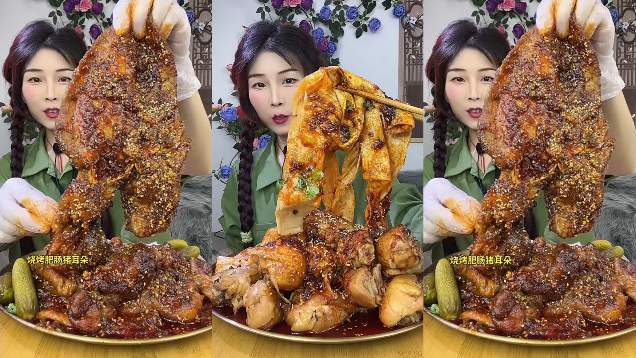 【ASMR】【MUKBANG】BIG BRAISED PORK BELLY | EATING SHOW |CHINESE MUKBANG |食べ |吃播 LOVE ASMR #咀嚼音