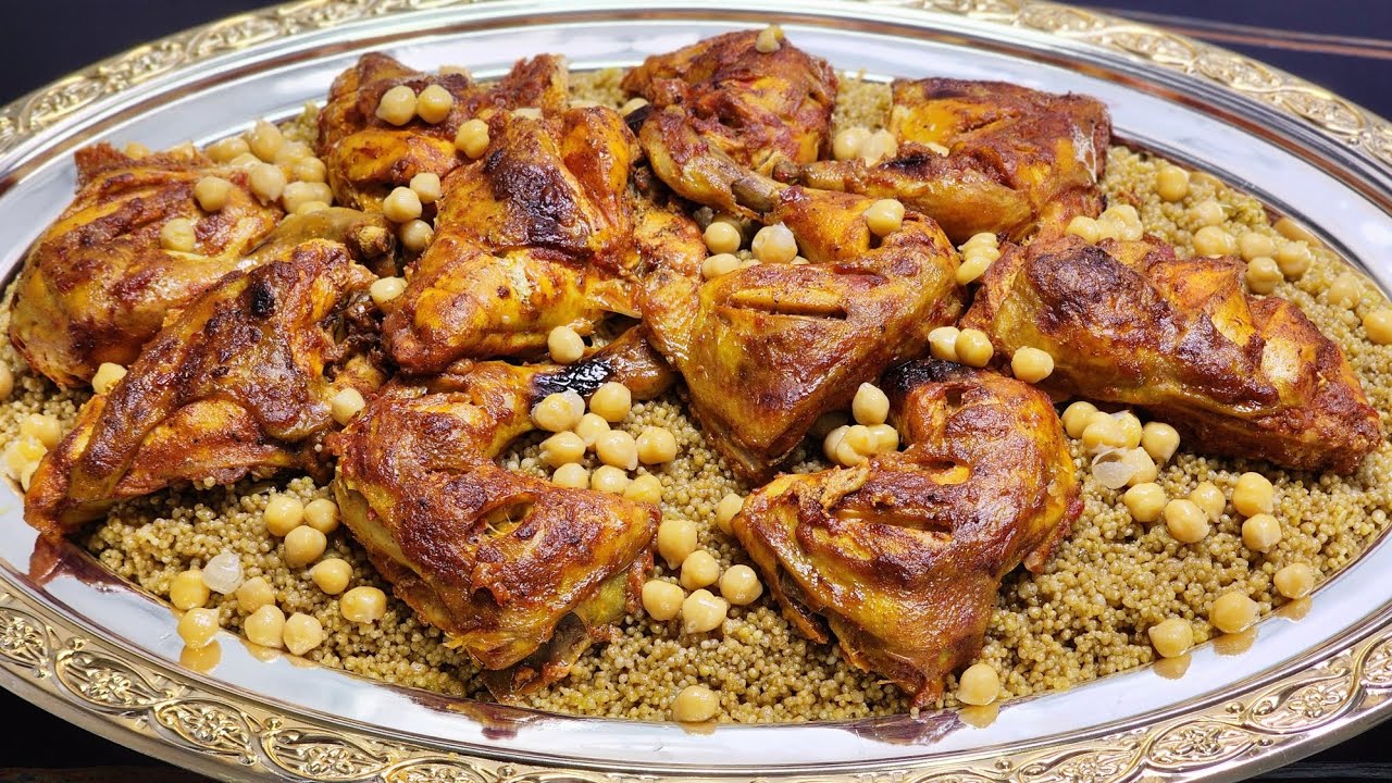 المفتول الفلسطيني من الصفر مع الدجاج المحمر ويخنة البندورة 