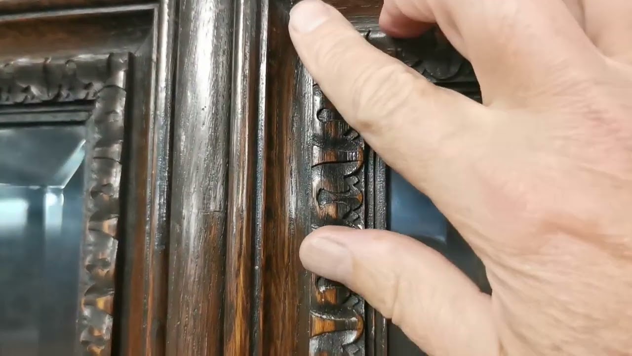 Keys Antique Auction Glass Display Cabinet