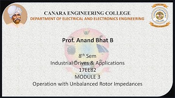 VTU IDA 17EE82 M3 L3 Operation with Unbalanced Rotor Impedances