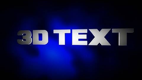 3D TEXT - Sony Vegas