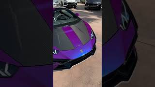 2023 Lamborghini Huracan Tecnica presented in Viola Mithras with an exposed carbon fiber hood!