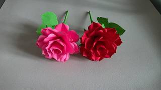 Diy Paper Rose , Rose Flower Bouquet Making With Paper
