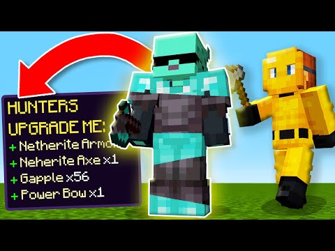 Minecraft Manhunt, But HUNTERS UPGRADE My Items!